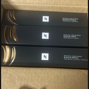 Nespresso Barista Creations Bianco Coffee Capsules - Black and Gold